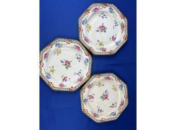 Antique Wedgwood Imperial Porcelain Luncheon Plates - 'Agra' Pattern - 19th Century