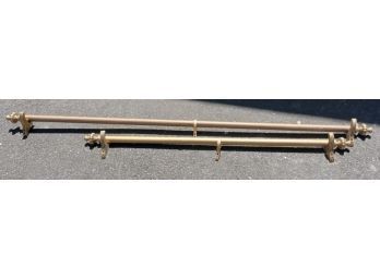 Pair Of Gold Tone Curtain Rods