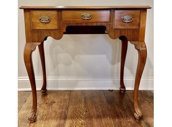 Mahogany Lowboy - Four Cabriole Legs With Down Scrolled Feet & Acanthus Leaf Carving