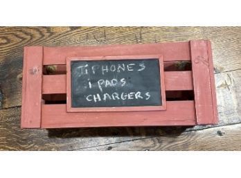 Handy Crate With Rope Handles & Erasable Chalkboard Label