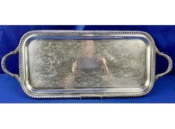 Vintage Footed Silver Plate Tray By Poole