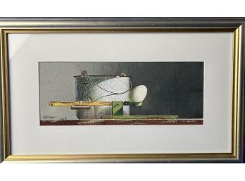 Original Signed Watercolor By Michael J Weber - Titled 'The Weigh In' - See Artist's Information On Reverse