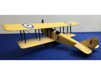 Retro Metal Biplane Model Airplane