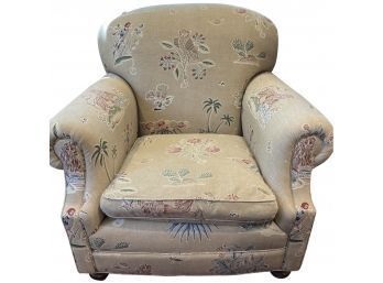 Oversized Club Chair Whimsical Linen Upholstery - With Additional Slipcovers  (1 Of 2)