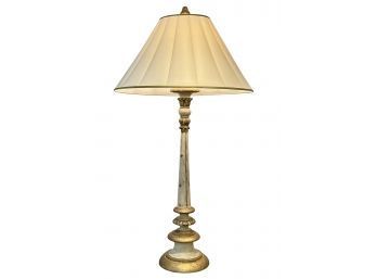 Vintage Italian - Florentine Giltwood Lamp With Original Coordinating Shade - Regency Style - Great Large Size