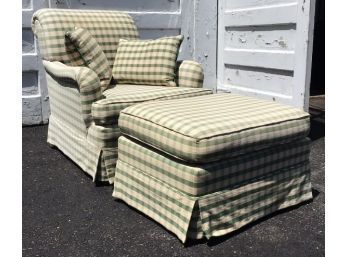 Upholstered Arm Chair & Matching Ottoman