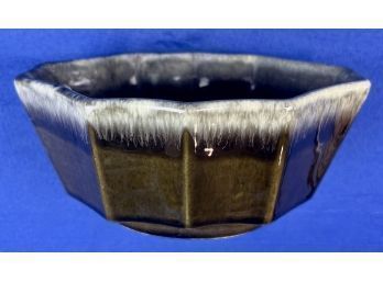 Mid Century Hull Brown Drip Glaze Pottery - Signed '447 USA '1