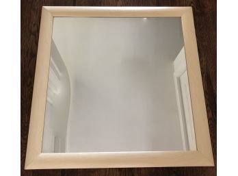 Light Wood Framed Square Mirror