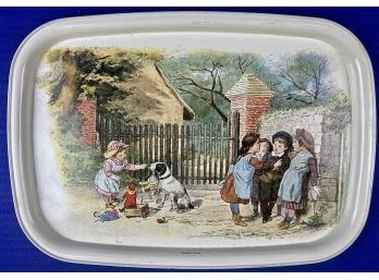 Vintage Tin Tray Signed - 'Massilly France'