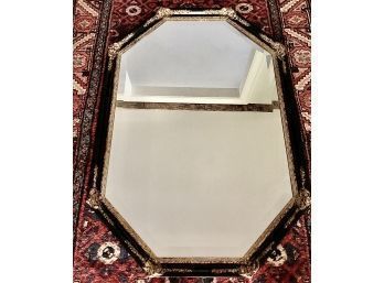 Octagonal Mirror With Gold Embellishments - Signed 'Vanguard Studios - Grenada, MS - Made In The USA'
