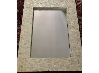 Shell Mother Of Pearl Basket Weave Design Mirror - Fantastic Piece!
