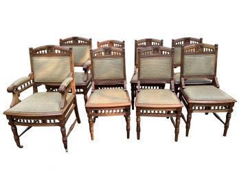 Aesthetic Period Dining Chairs - Two Arm Chairs With Casters - Six Side Chairs - Great Quality!
