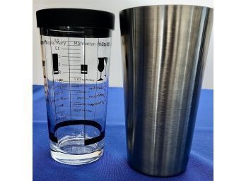 Mixed Drinks Measuring Glass & Stainless Steel Shaker