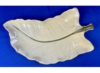 Italian Pottery Leaf Serving Piece - Signed 'Made In Italy - Chelsea House'