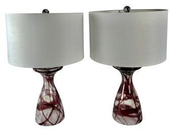 Outstanding Signed 'Donghia' Contemporary Murano Glass Table Lamps - 'Donghia Wabi Sabi Lamps'