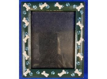 Hand Painted Wooden Frame With Dog Motif - Signed 'Creature Comforts - Chicago'