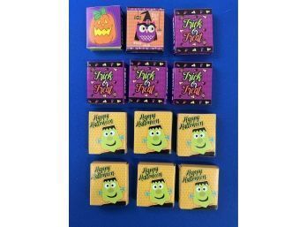 New! 12 Trick Or Treat Boxes - Each With 8 Stickers