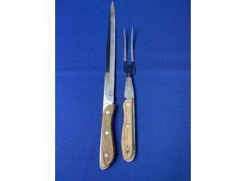 Japanese Stainless Steel Carving Knife And Fork