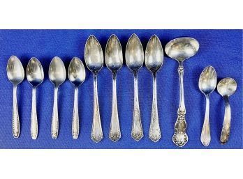 Vintage Assorted Spoons - Silver Plate & Stainless - Signed