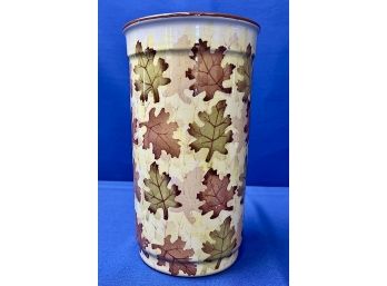 Ceramic Crackle Glaze Wine Cooler With Leaf Motif