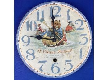 Wall Clock - Signed - 'Timeworks Berkeley Ca - Le Cirque Flottant'