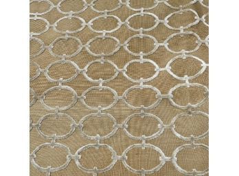 Large Geometric Design Rug With Interlocking Ovals - Gold And Cream Rug - Roughly 10 X 22 Ft