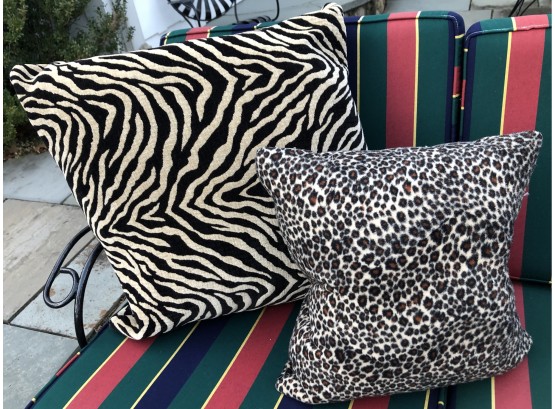 Set Of Two Animal Print Pillows