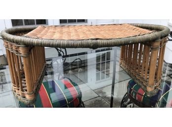 Wicker Bed Tray With Mail & Newspaper Holders
