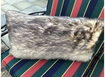 Luxury Faux Fur Horizontal Pillow With Interior Down Pillow