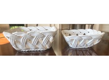 White Pottery Nesting Baskets