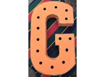 Letter 'G' Sign - Can Be Electrified - Includes Bulbs