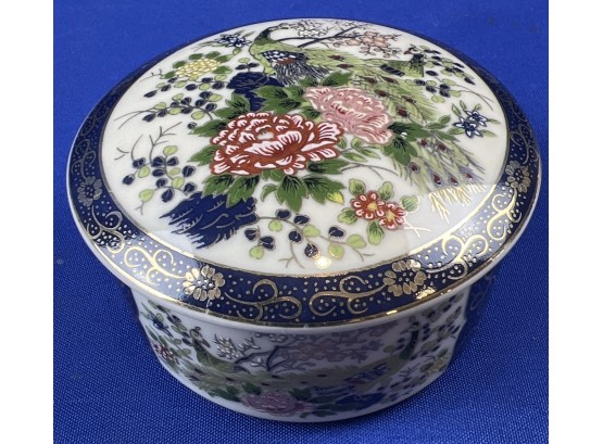 Porcelain Ceramic Trinket Box - Signed 'Asahi - Japan'