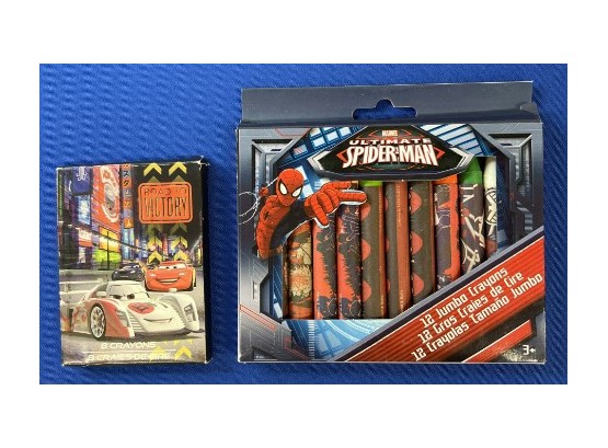 New! Cars And Spider-man Crayons