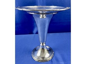 Large Vintage Silver Plate Trumpet Vase - Signed On Base 'Wallingford Silver Co.'