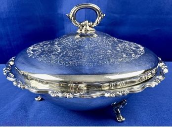 Vintage Silver Plate Covered & Footed Serving Piece