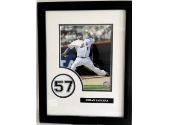 Met's Johan Santana #57 -  Framed Photo - With Official MLB Hologram And Registration Number