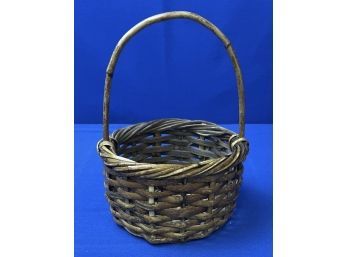 Small Wicker Basket With Handle - Great For Fall Mums