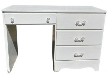 White Desk With Glass Pulls