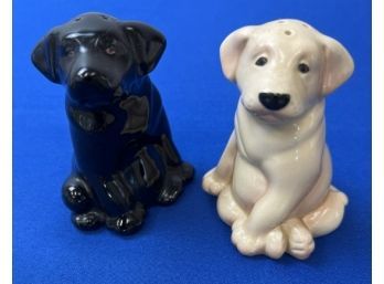 Adorable Black And White Lab Salt And Pepper Shakers