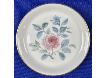 Wedgwood Porcelain Coaster - Signed - 'Mist Rose' Pattern