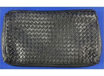 Woven Leather Clutch Signed 'Ganson'