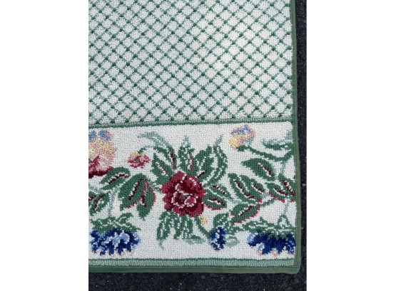 Gallery Rug With Floral Border And Trellis Design - 4 1/4 Ft X 11 Ft