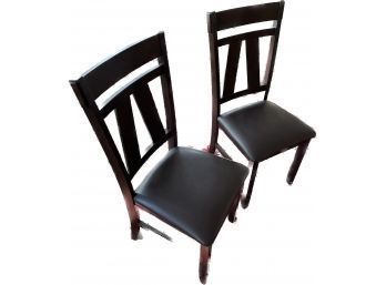 Pair Of Dining Room Chairs With Leather Seat