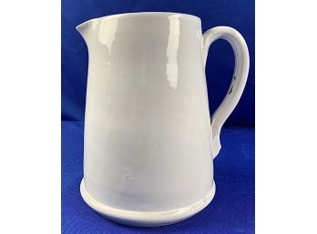 Italian White Ceramic Pitcher - Signed 'Lamas Made In Italy'