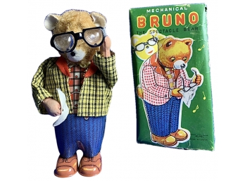 Vintage Alps Mechanical Bruno Bear Toy