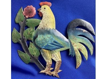 Folk Art Rooster With Flower