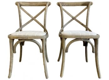 Set Of Two 'Bistro X Back' Dining Chairs