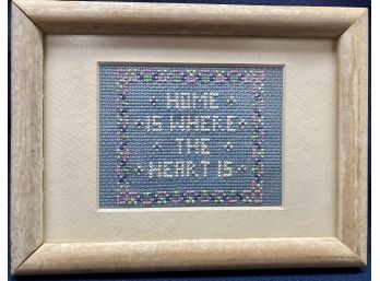Home Is Where The Heart Is  - Cross-stitch, Framed