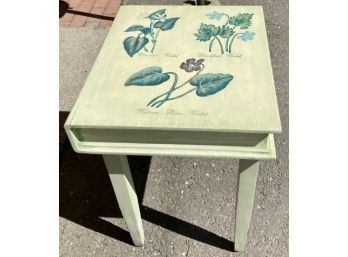 Small Table With Handpainted Botanicals