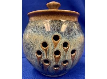 Chilmark Pottery Of Martha's Vineyard, MA - Lidded Ventilated Storage Vessel
